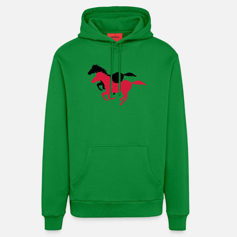 cheval - Sweat à capuche bio décontracté fabriqué en UE - City Green