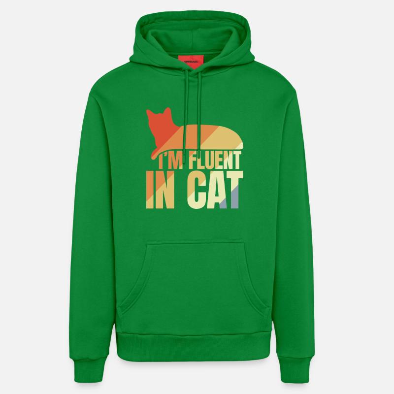 Je parle couramment le chat - Sweat à capuche bio décontracté fabriqué en UE - City Green