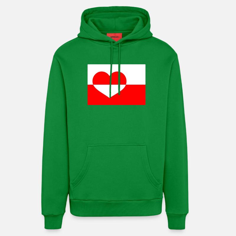 Drapeau du Cœur du Groenland - Sweat à capuche bio décontracté fabriqué en UE - City Green