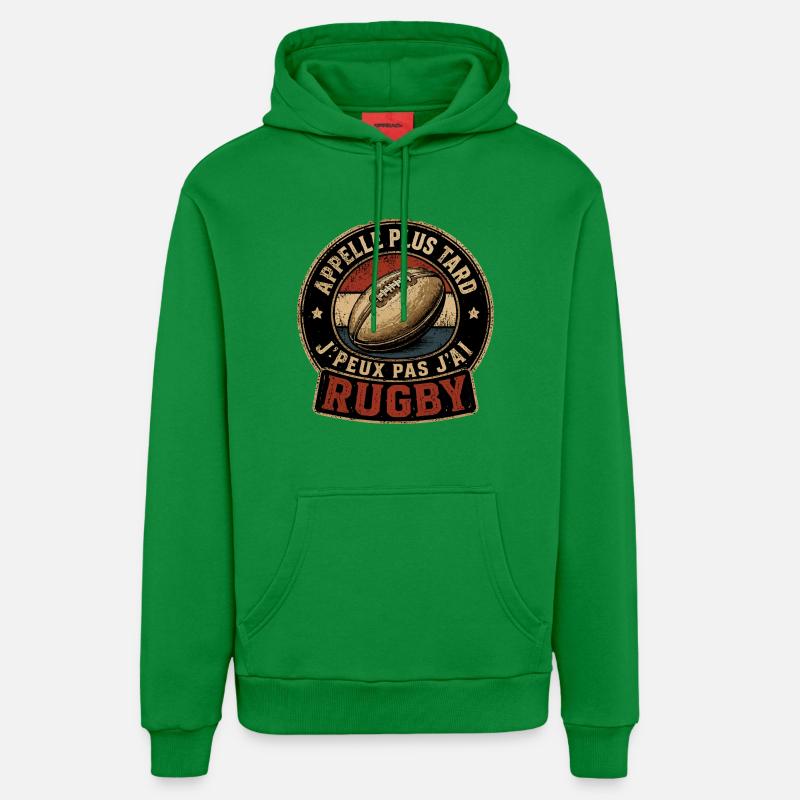 Appelle Plus Tard Rugby - Sweat à capuche bio décontracté fabriqué en UE - City Green