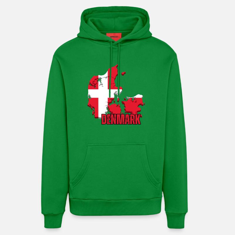 Fierté danoise, drapeau du Danemark - Sweat à capuche bio décontracté fabriqué en UE - City Green