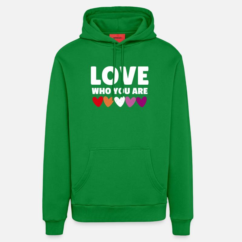 Lesbienne. Aimez qui vous êtes - Sweat à capuche bio décontracté fabriqué en UE - City Green