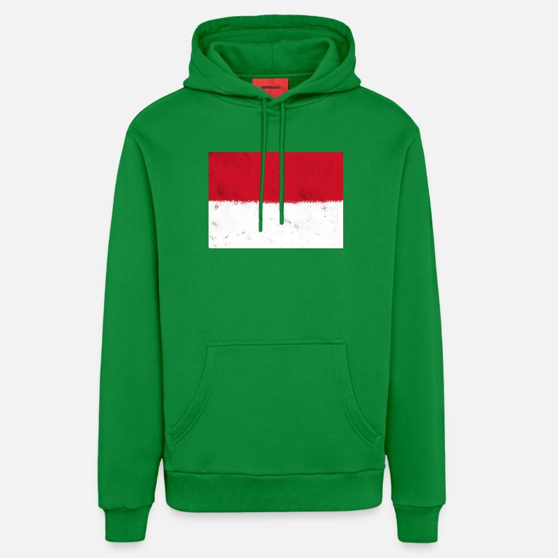 Drapeau de Monaco - Sweat à capuche bio décontracté fabriqué en UE - City Green