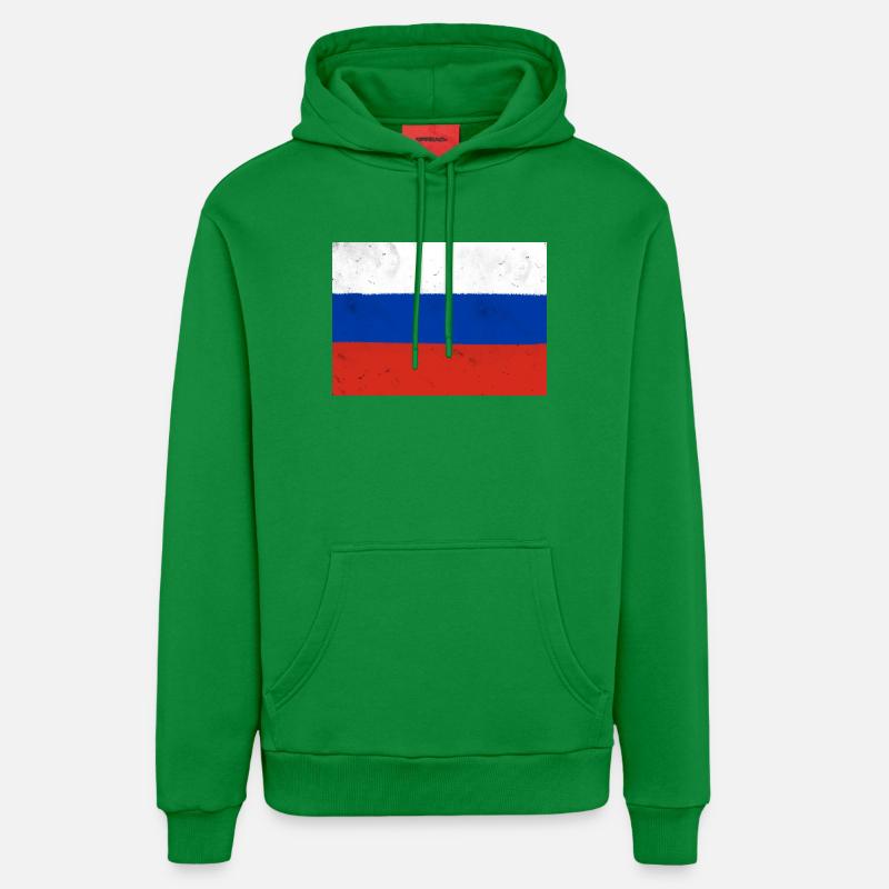 Drapeau de la Russie - Sweat à capuche bio décontracté fabriqué en UE - City Green