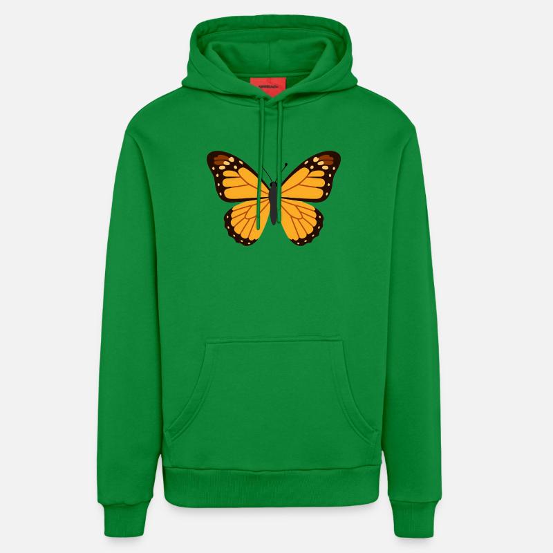 Ailes de monarque orange - Sweat à capuche bio décontracté fabriqué en UE - City Green