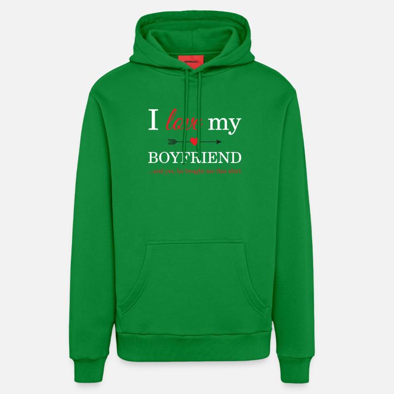 J'aime mon petit ami - Sweat à capuche bio décontracté fabriqué en UE - City Green