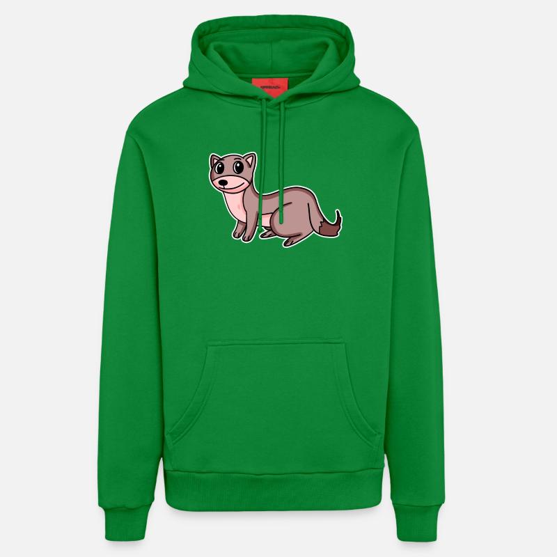 Motif de belette - Sweat à capuche bio décontracté fabriqué en UE - City Green