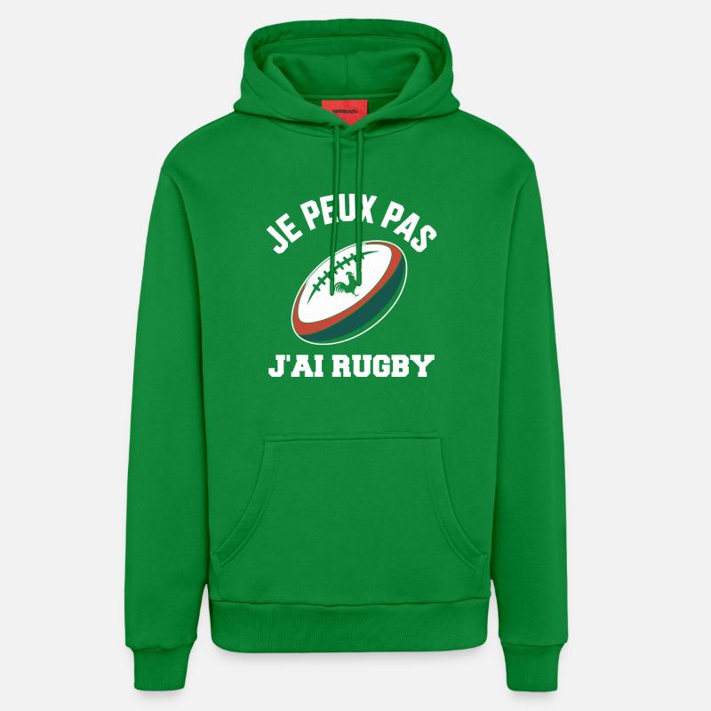 Je Peux Pas J'ai Rugby - Sweat à capuche bio décontracté fabriqué en UE - City Green