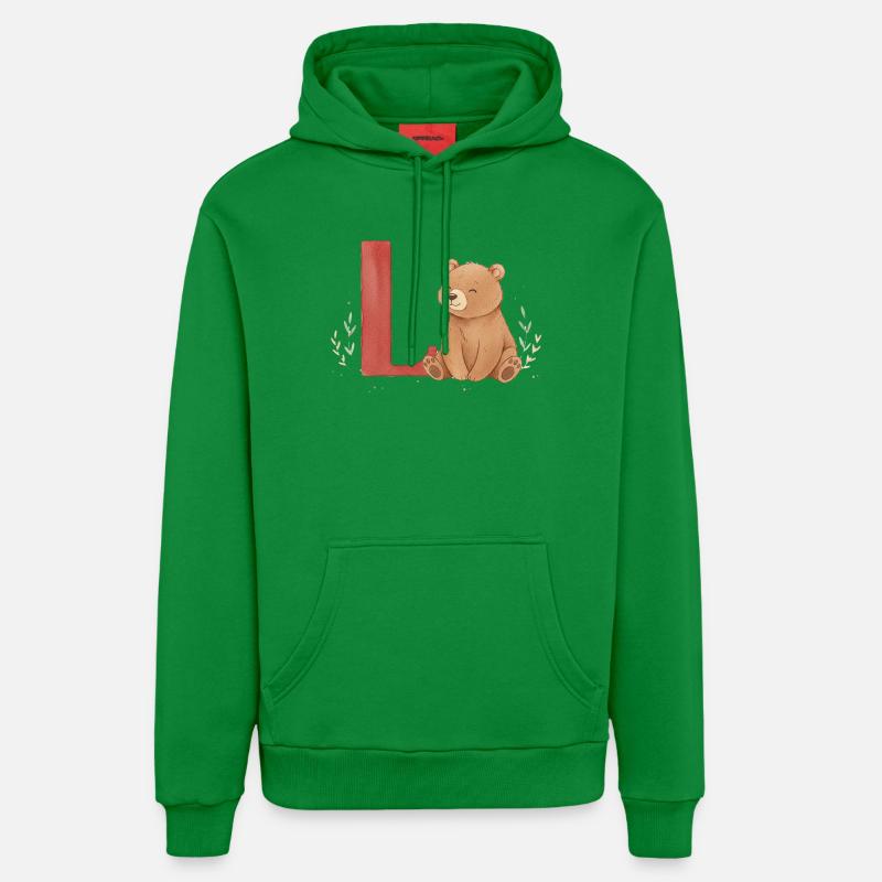 Ours aquarelle avec L rouge - Sweat à capuche bio décontracté fabriqué en UE - City Green