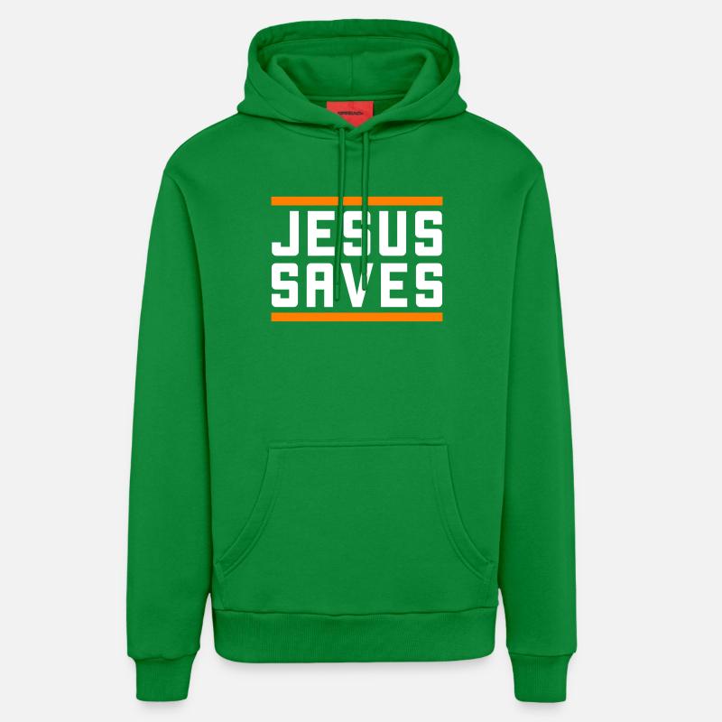 Jésus sauve d’une manière chrétienne - Sweat à capuche bio décontracté fabriqué en UE - City Green