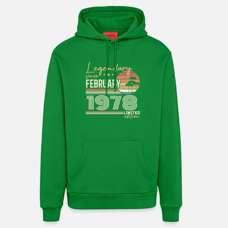 Février 1978 anniversaire 1978 légendes Février - Sweat à capuche bio décontracté fabriqué en UE - City Green