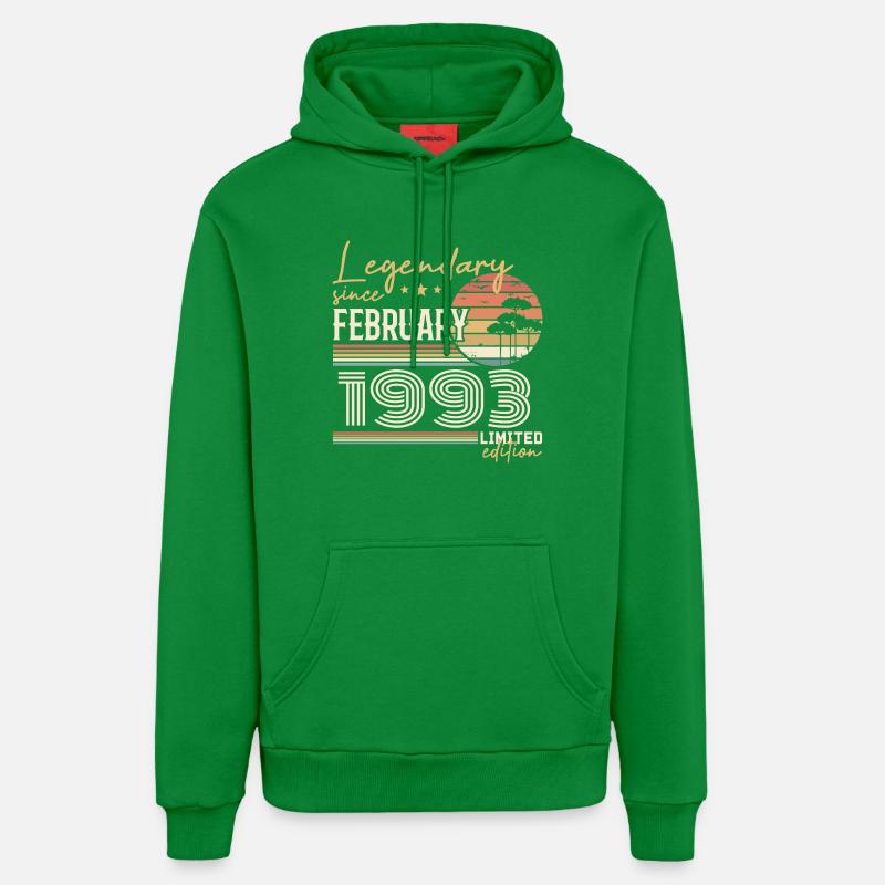 Février 1993 anniversaire 1993 légendes Février - Sweat à capuche bio décontracté fabriqué en UE - City Green