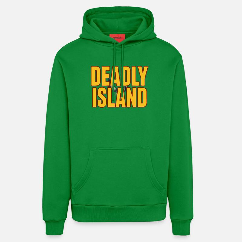 Texte en gras de l’île - Sweat à capuche bio décontracté fabriqué en UE - City Green