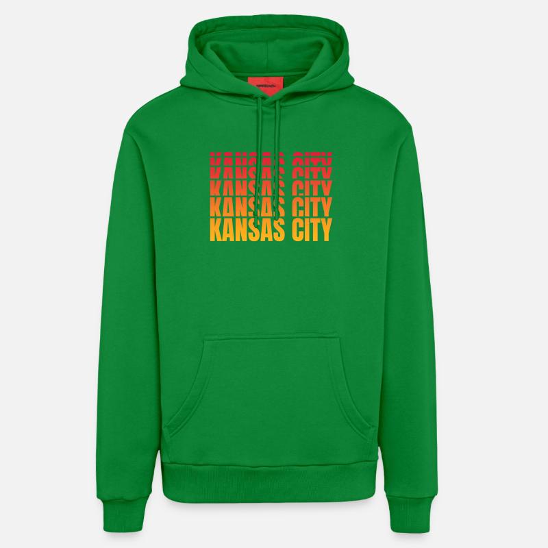 Séquence de gradient de Kansas City - Sweat à capuche bio décontracté fabriqué en UE - City Green