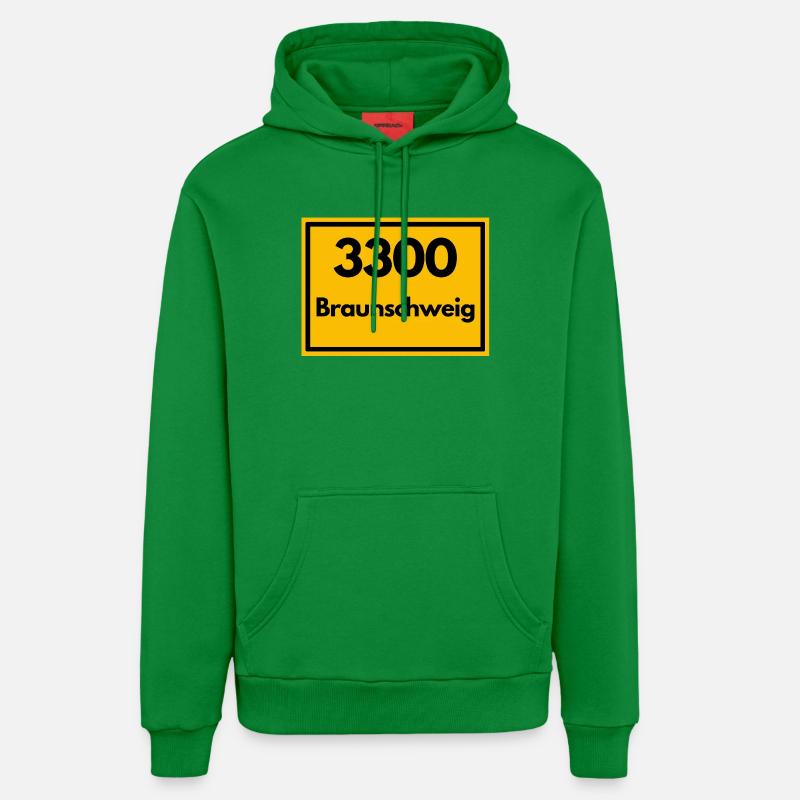 OLD POSTCODE POSTCODE RETRO 3300 BRAUNSCHWEIG - Organic Relaxed Hoodie Made in EU - City Green
