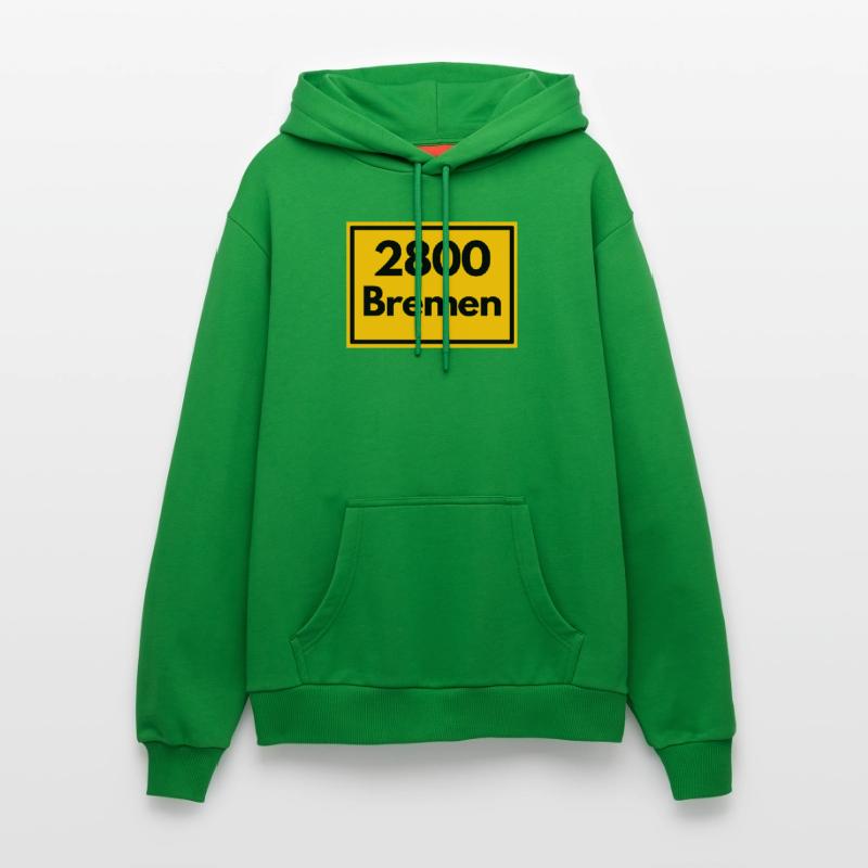 OLD POSTCODE ZIP CODE RETRO2800 BREMEN STADTMUSIK Organic Relaxed Hoodie Made in EU