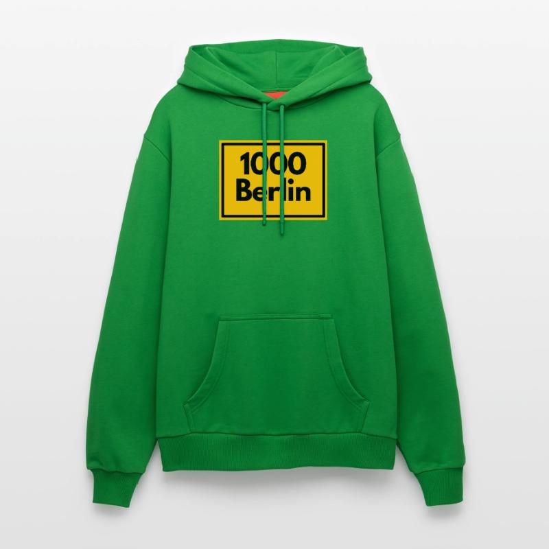 OLD POSTCODE POSTCODE RETRO 1000 BERLIN CAPITAL Organic Relaxed Hoodie Made in EU