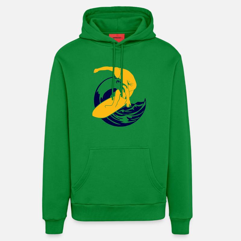 Planche de surf | Surfeur | Surfer - Sweat à capuche bio décontracté fabriqué en UE - City Green