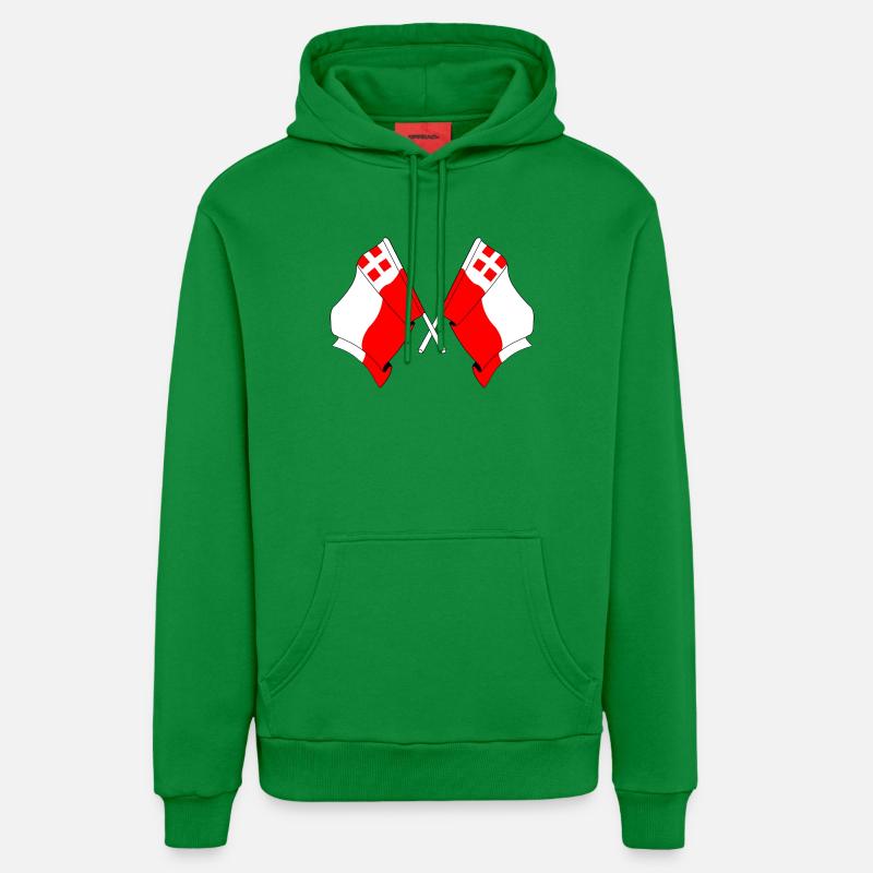 Deux drapeaux de la province d'Utrecht - Sweat à capuche bio décontracté fabriqué en UE - City Green