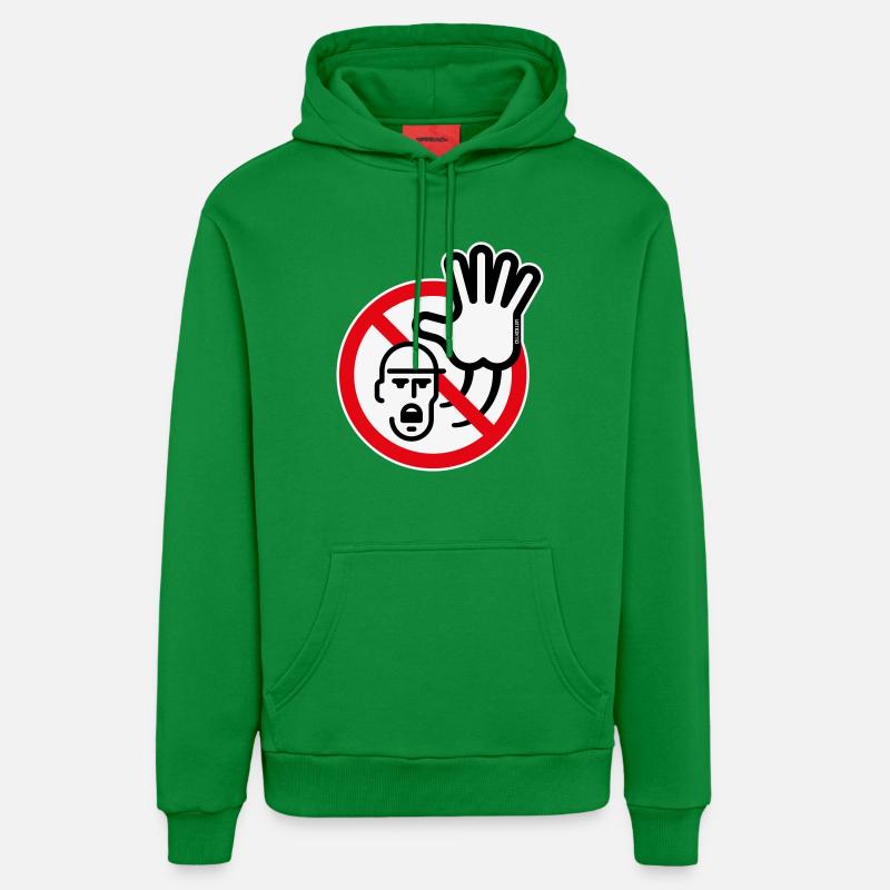 Warnzeichen / Warnung / Verbot (Symbol / 3C) - Organic Relaxed Hoodie Made in EU - City Green