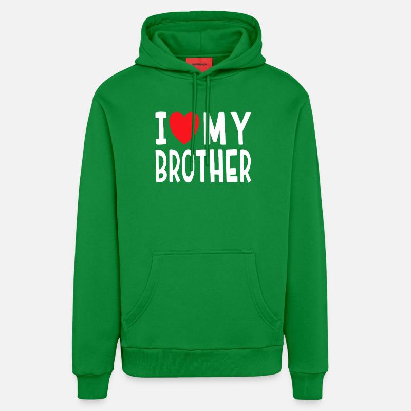 J’aime mon frère - Sweat à capuche bio décontracté fabriqué en UE - City Green