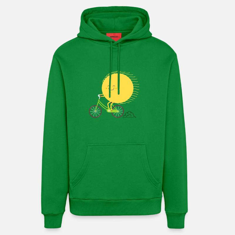 Se déplacer à vélo - Sweat à capuche bio décontracté fabriqué en UE - City Green