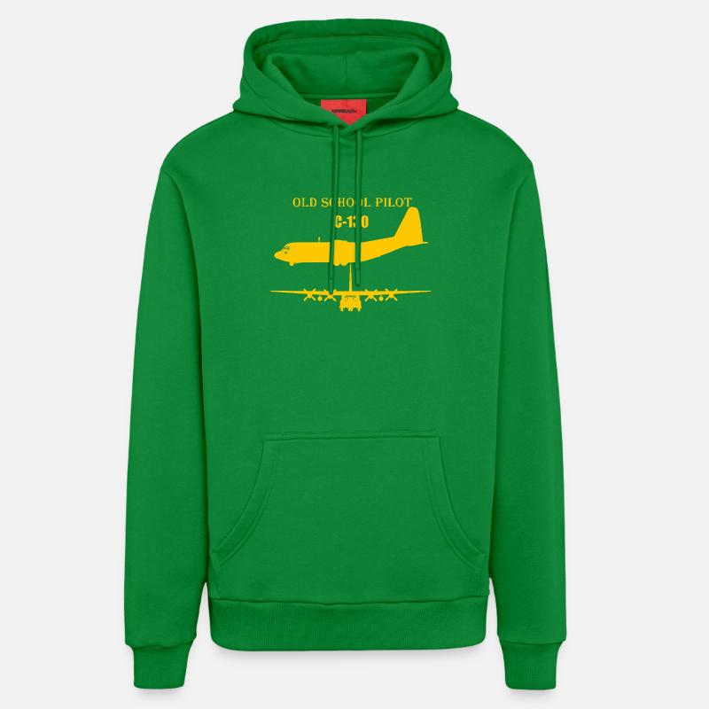 Pilote à l’ancienne C-130 - Sweat à capuche bio décontracté fabriqué en UE - City Green