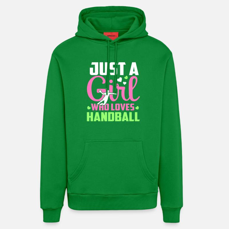 einfach ein Mädchen, das Handball liebt - Organic Relaxed Hoodie Made in EU - City Green