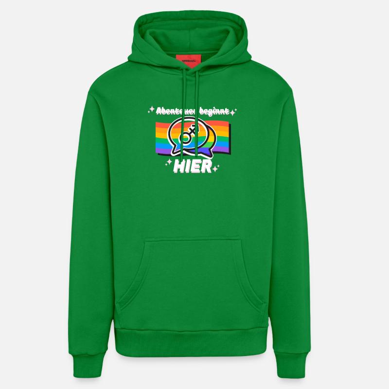 Abenteuer beginnt hier Pride Symbol - Organic Relaxed Hoodie Made in EU - City Green