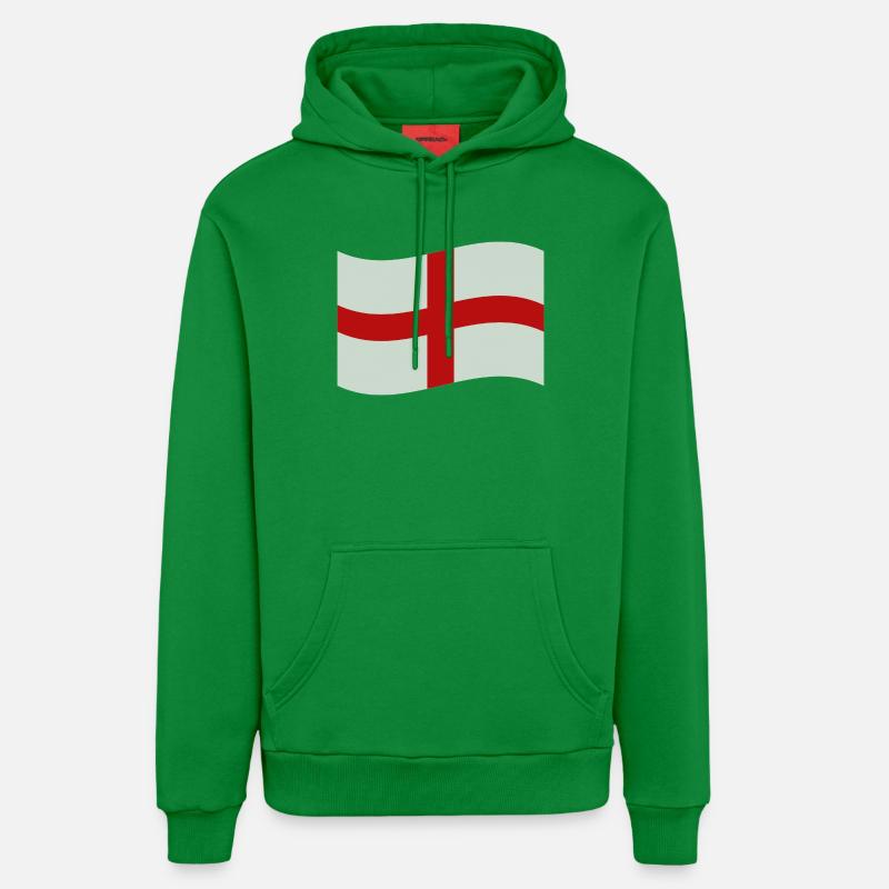 Drapeau anglais - Sweat à capuche bio décontracté fabriqué en UE - City Green
