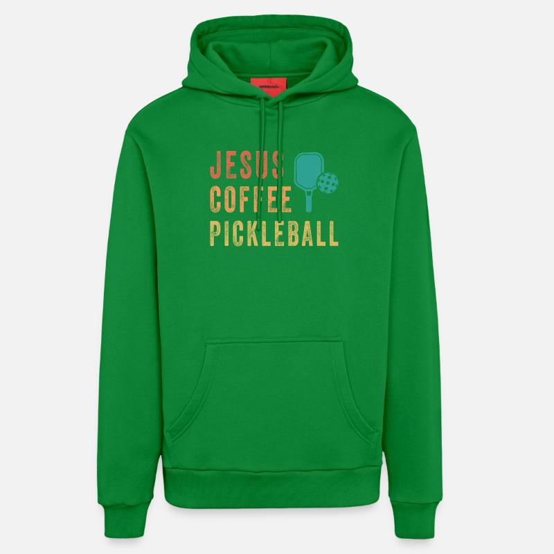 Jesus Coffee Pickleball - Sweat à capuche bio décontracté fabriqué en UE - City Green