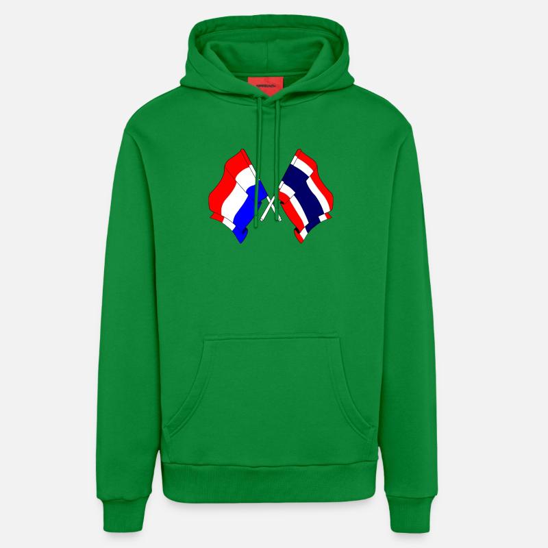 Drapeau Pays-Bas Thaïlande - Sweat à capuche bio décontracté fabriqué en UE - City Green