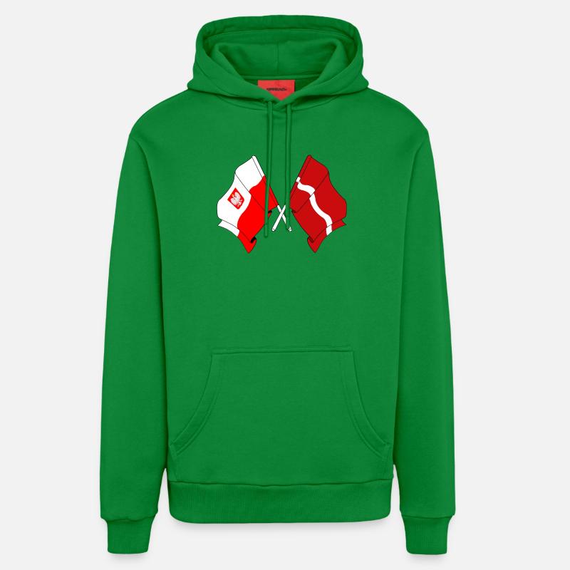Drapeau de la Pologne, Lettonie - Sweat à capuche bio décontracté fabriqué en UE - City Green