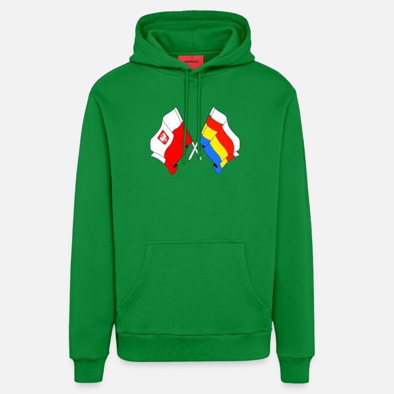 Drapeau de la Pologne, Podlachie croisée - Sweat à capuche bio décontracté fabriqué en UE - City Green