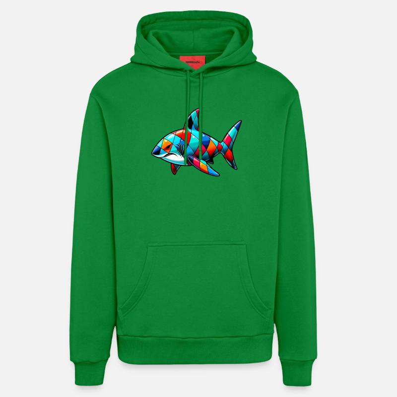 Requin - Sweat à capuche bio décontracté fabriqué en UE - City Green