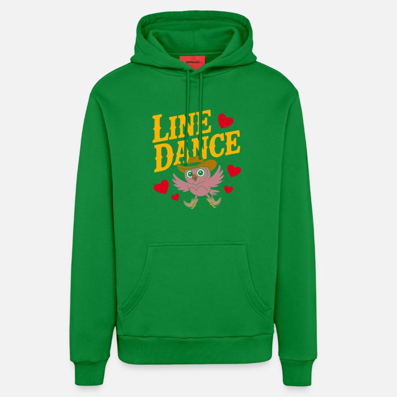 Linedance Eule mit Hut - Organic Relaxed Hoodie Made in EU - City Green