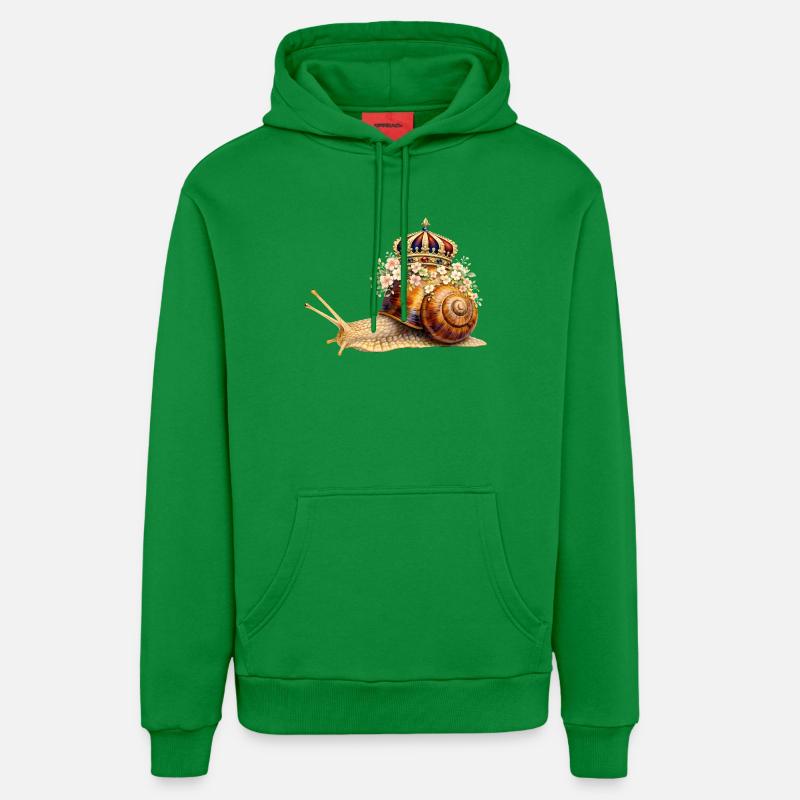 Escargot royal avec couronne de fleurs - Sweat à capuche bio décontracté fabriqué en UE - City Green