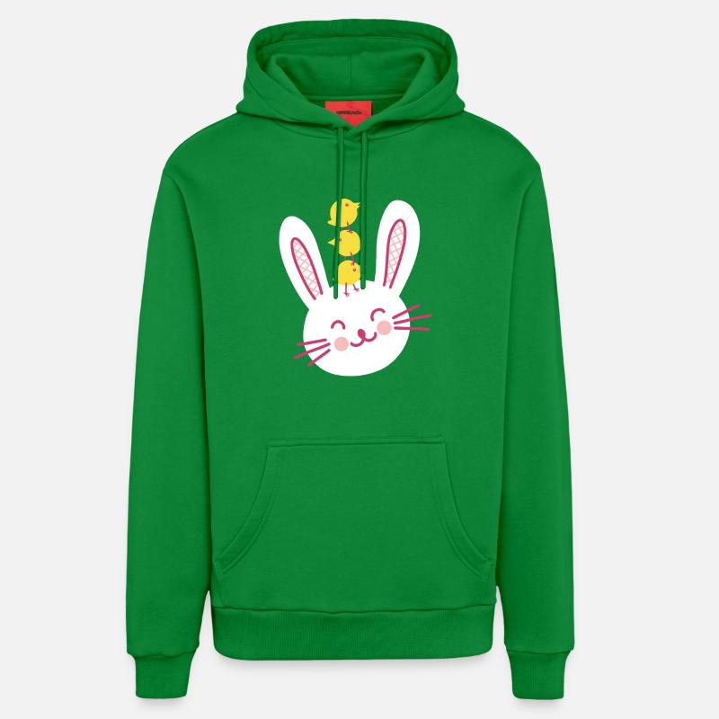 Easter Bunny and Three Cute Chicks - Organic Relaxed Hoodie Made in EU - City Green