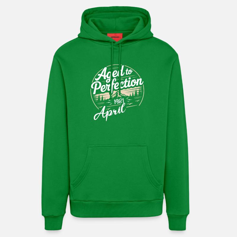Avril 1981 anniversaire avril 1981 - Sweat à capuche bio décontracté fabriqué en UE - City Green