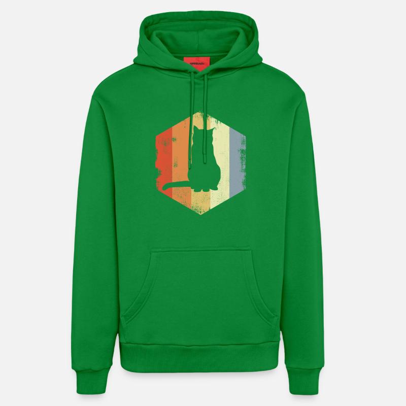 Chat rétro - Sweat à capuche bio décontracté fabriqué en UE - City Green