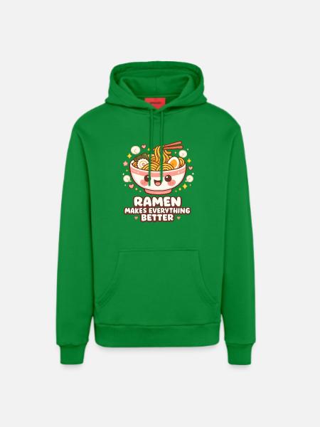 Ramen Noodle Bowl Kawaii - Organic Relaxed Hoodie Made in EU - City Green