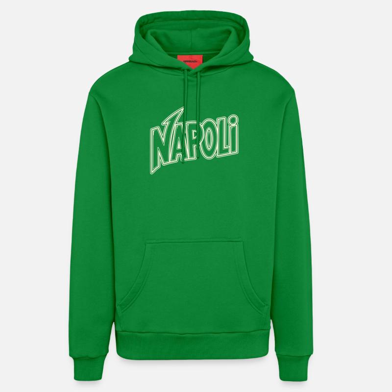 Lettrage néon Napoli - Sweat à capuche bio décontracté fabriqué en UE - City Green