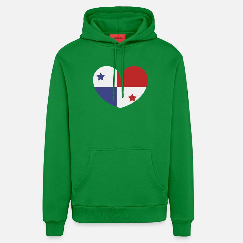Drapeau du cœur du Panama - Sweat à capuche bio décontracté fabriqué en UE - City Green