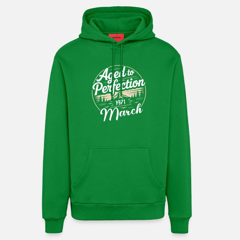 Cadeau d’anniversaire mars 1971 - Sweat à capuche bio décontracté fabriqué en UE - City Green