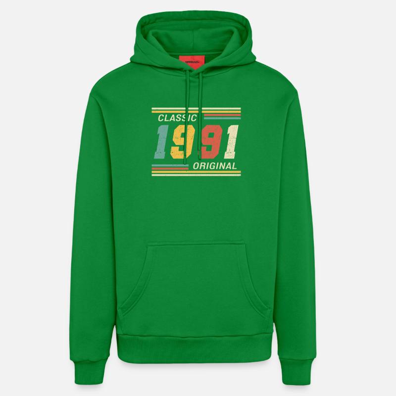 Classique 1991 original 1991 - Sweat à capuche bio décontracté fabriqué en UE - City Green