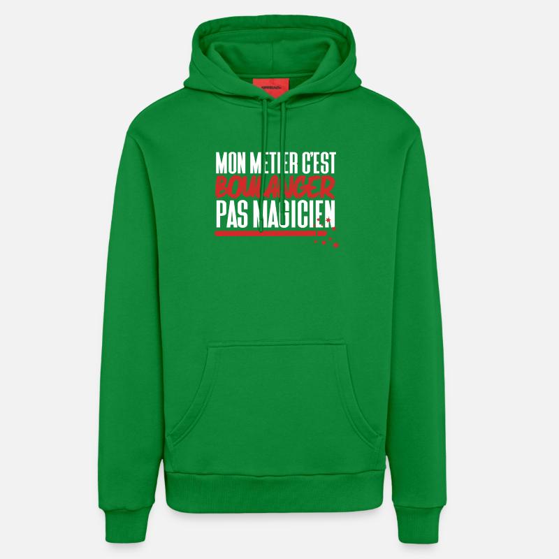 Mon métier c'est Boulanger pas Magicien - Sweat à capuche bio décontracté fabriqué en UE - City Green