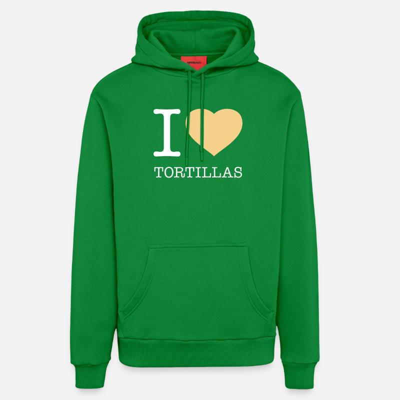 J’ADORE LES TORTILLAS - Sweat à capuche bio décontracté fabriqué en UE - City Green