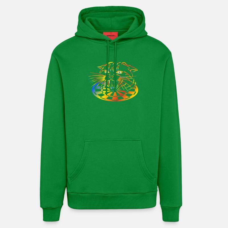 Fléchettes arc-en-ciel chat Neon Art - Sweat à capuche bio décontracté fabriqué en UE - City Green