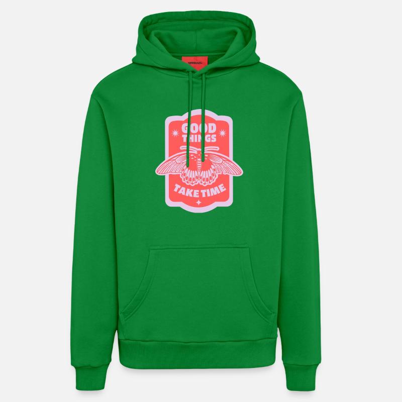 Patience et croissance – Motif esthétique - Sweat à capuche bio décontracté fabriqué en UE - City Green