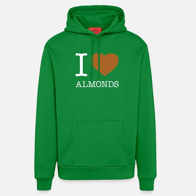 J’ADORE LES AMANDES - Sweat à capuche bio décontracté fabriqué en UE - City Green
